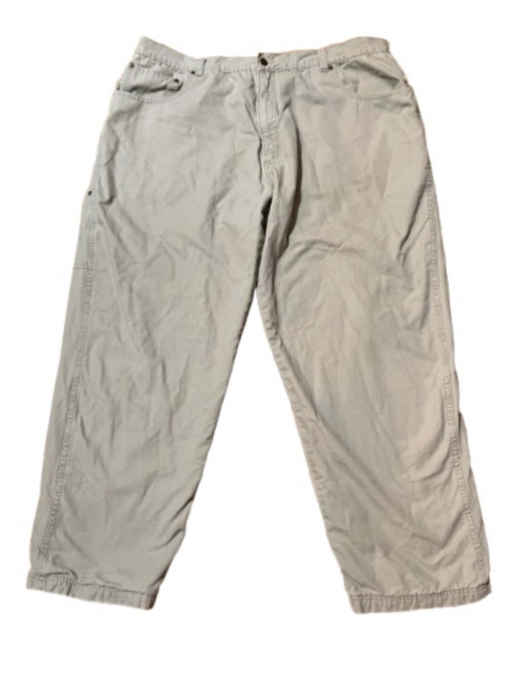RedHead Flannel Lined Men's Casual Khaki Cargo Work Pants - Light Beige Size 42